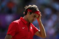 Roger Federer during his gold medal match against Andy Murray at the 2012 London Olympics